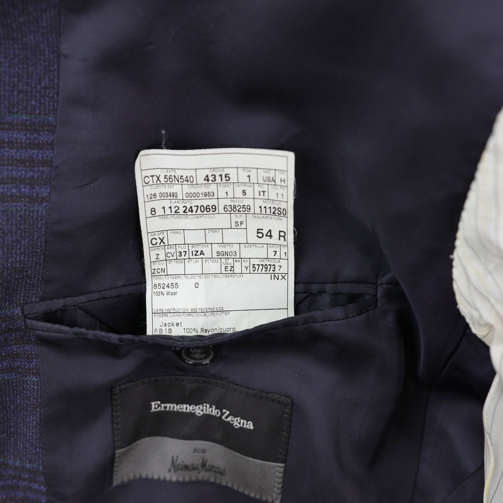 Ermenegildo Zegna Sport Coat 44R US Made Italy Wool Glen Plaid Check Blazer - Picture 10 of 10